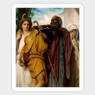 Tobias Saying Good-Bye To His Father by William-Adolphe Bouguereau Sticker